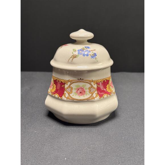 Vintage Covered Jar Trinket Box Sugar Bowl – 4" Tall - Picture 1 of 14